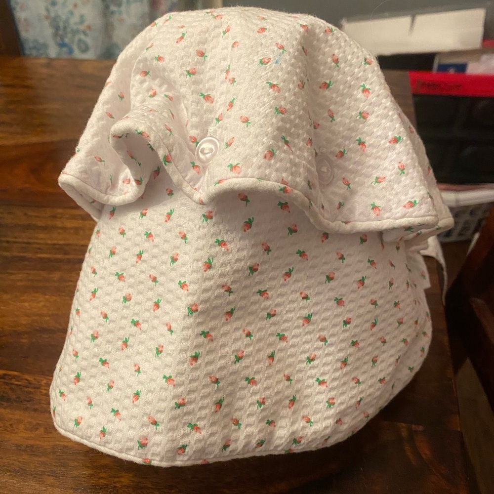The Beaufort Bonnet Company Pink and White Ruffled Hat